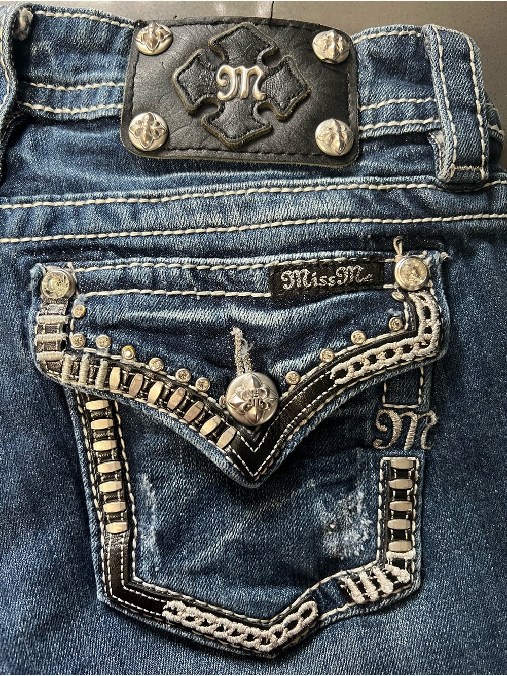 B-9-7 Miss Me Dark Blue Skinny Jeans